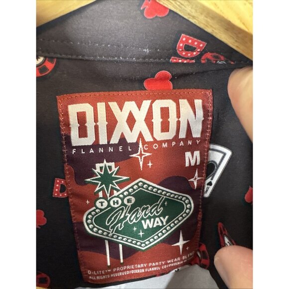 Dixxon The Hard Way Casino Poker Chip Graphic Button Shirt Men M Las Vegas - Picture 5 of 6